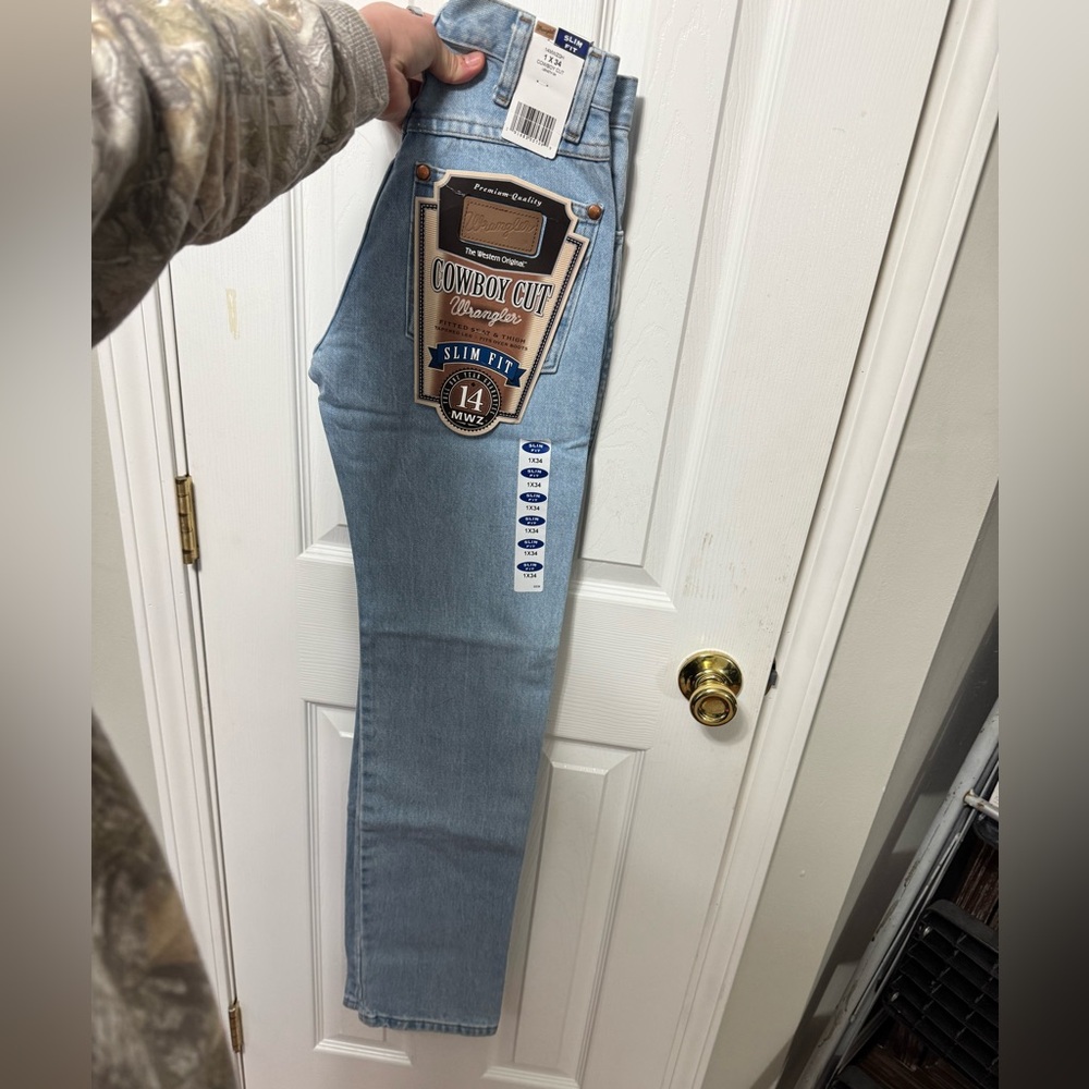 Wrangler Cowboy Cut Slim Fit Jeans in Light Blue